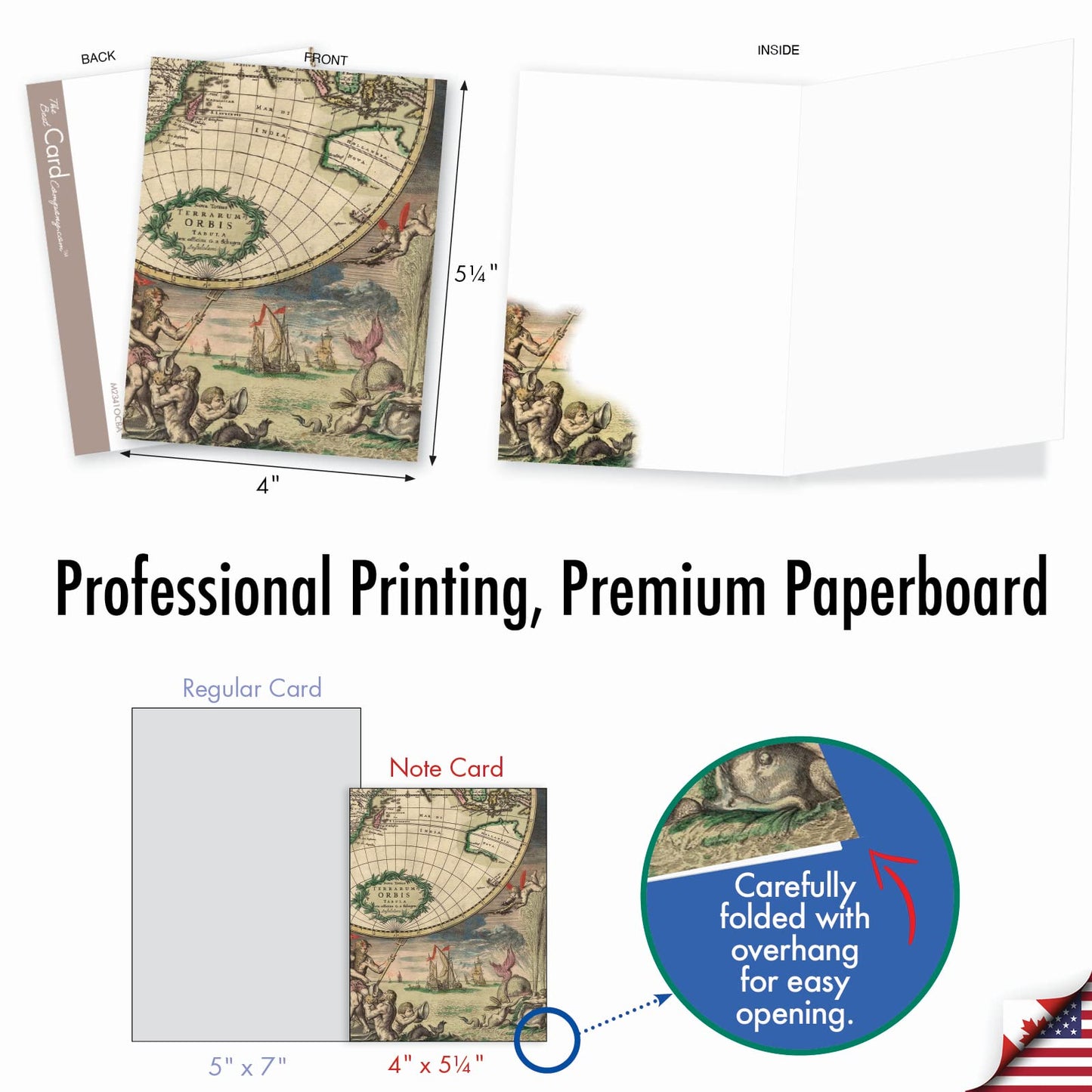 The Best Card Company - 10 Retro Blank Cards with Envelopes (4 x 5.12 Inch) - Artistic Boxed Assortment, Vintage Note Cards - Parisian Postcards M2355OCB