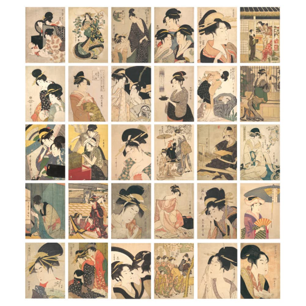 HOSTEESSCHOICE Vintage Art Postcards set of 30 Post card of Japanese Artist Korin Furuya Art Sea variety pack Famous Painting Scenery,4 x 6 Inches