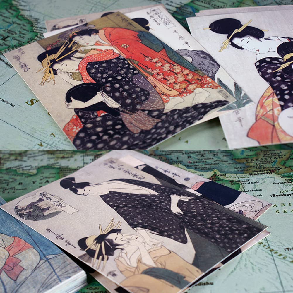 HOSTEESSCHOICE Vintage Art Postcards set of 30 Post card of Japanese Artist Korin Furuya Art Sea variety pack Famous Painting Scenery,4 x 6 Inches