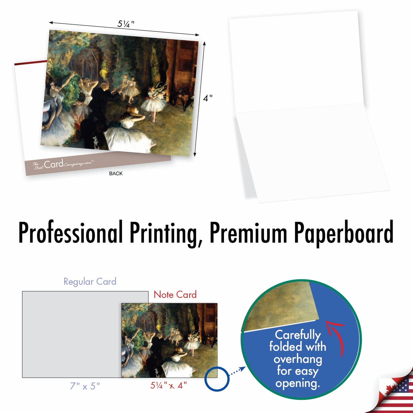The Best Card Company - 10 Retro Blank Cards with Envelopes (4 x 5.12 Inch) - Artistic Boxed Assortment, Vintage Note Cards - Parisian Postcards M2355OCB
