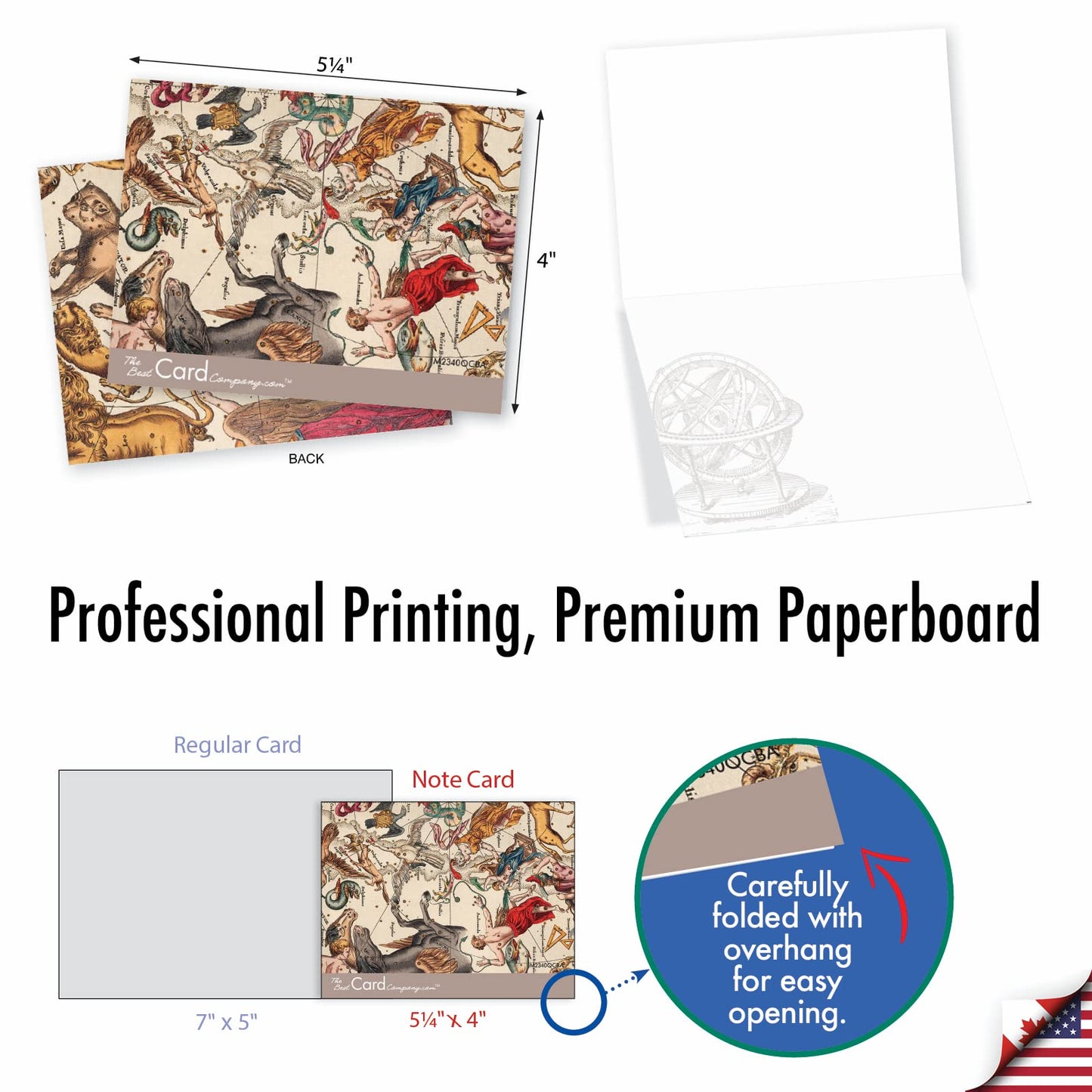 The Best Card Company - 10 Retro Blank Cards with Envelopes (4 x 5.12 Inch) - Artistic Boxed Assortment, Vintage Note Cards - Parisian Postcards M2355OCB