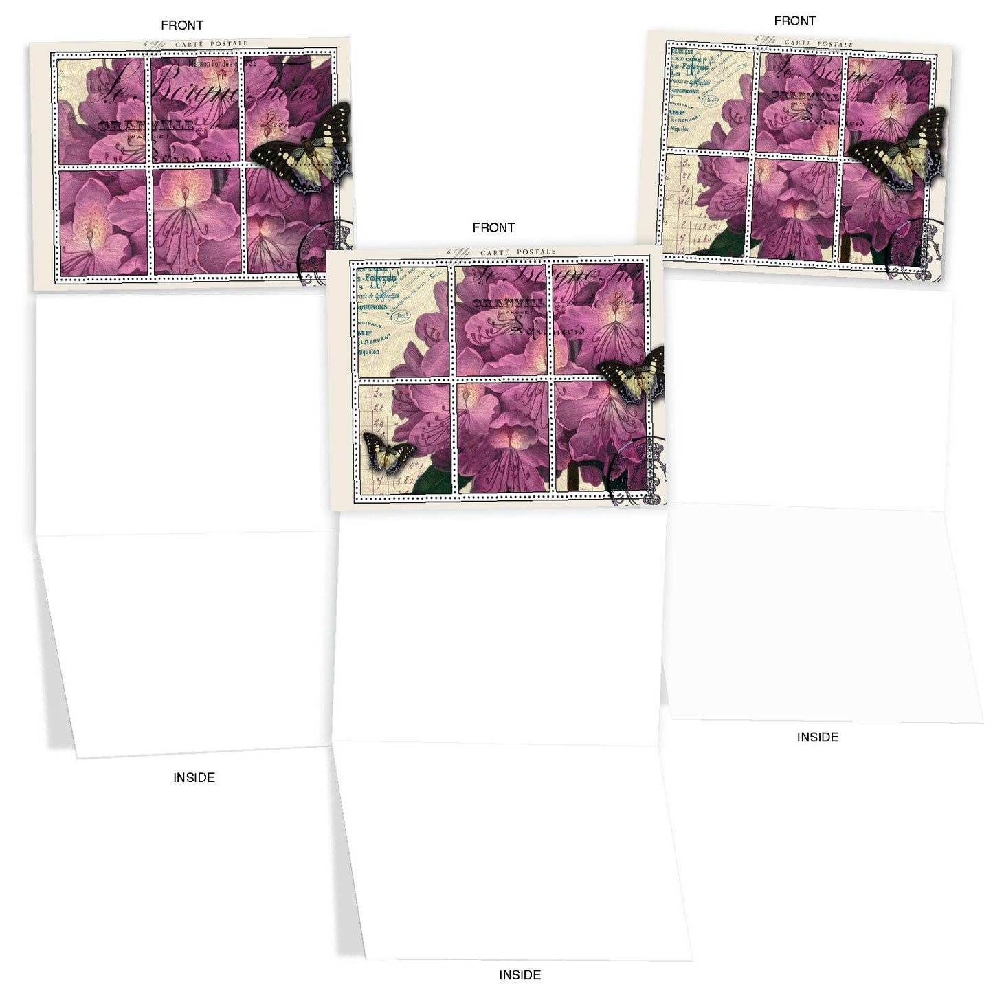 The Best Card Company - 10 Retro Blank Cards with Envelopes (4 x 5.12 Inch) - Artistic Boxed Assortment, Vintage Note Cards - Parisian Postcards M2355OCB
