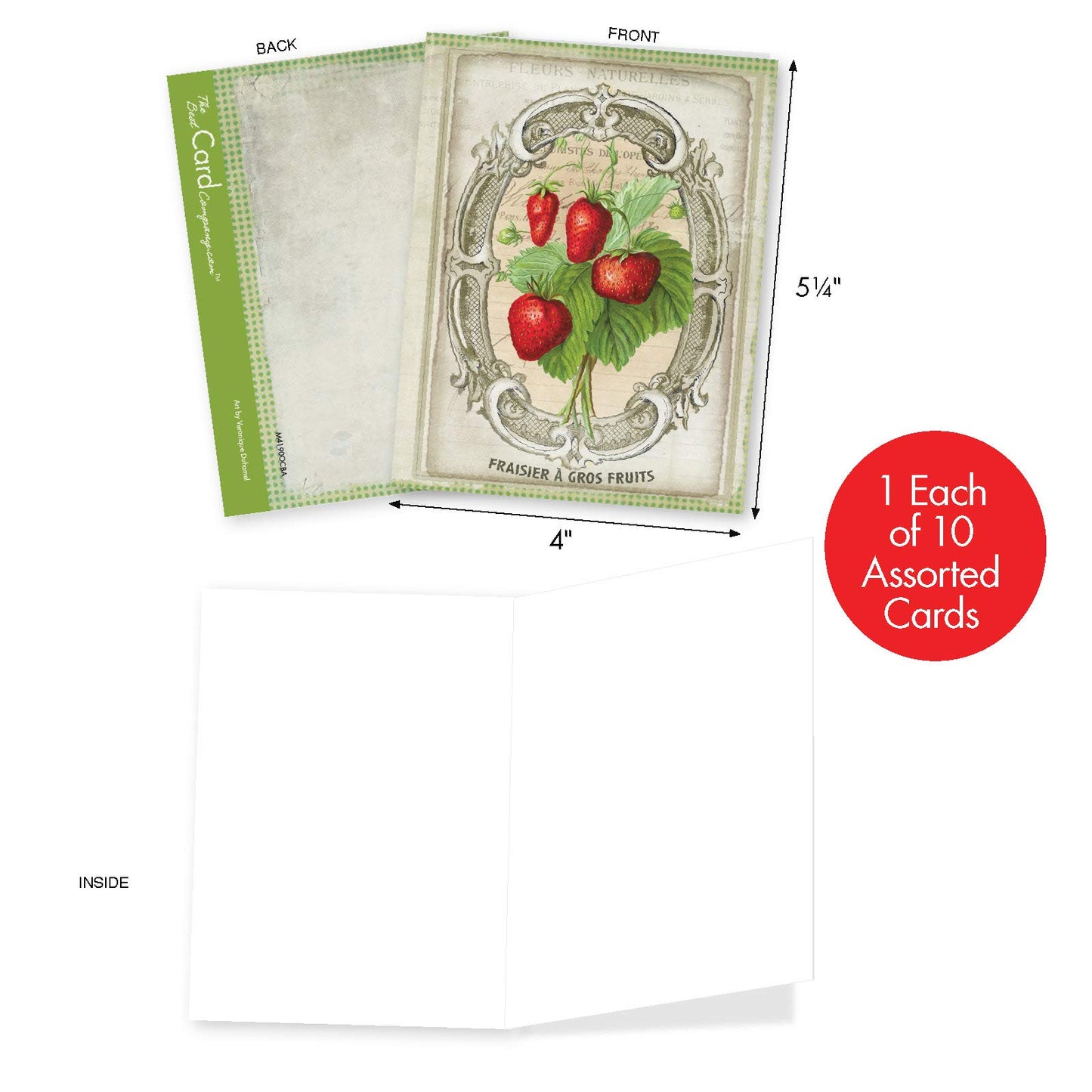 The Best Card Company - 10 Retro Blank Cards with Envelopes (4 x 5.12 Inch) - Artistic Boxed Assortment, Vintage Note Cards - Parisian Postcards M2355OCB