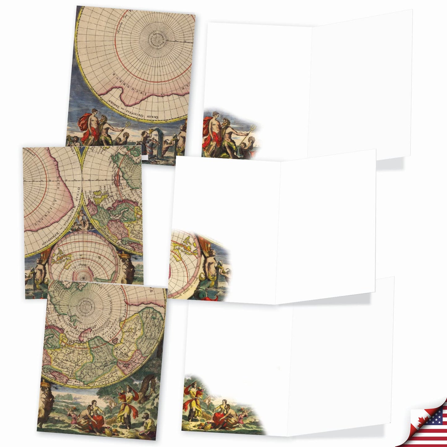 The Best Card Company - 10 Retro Blank Cards with Envelopes (4 x 5.12 Inch) - Artistic Boxed Assortment, Vintage Note Cards - Parisian Postcards M2355OCB