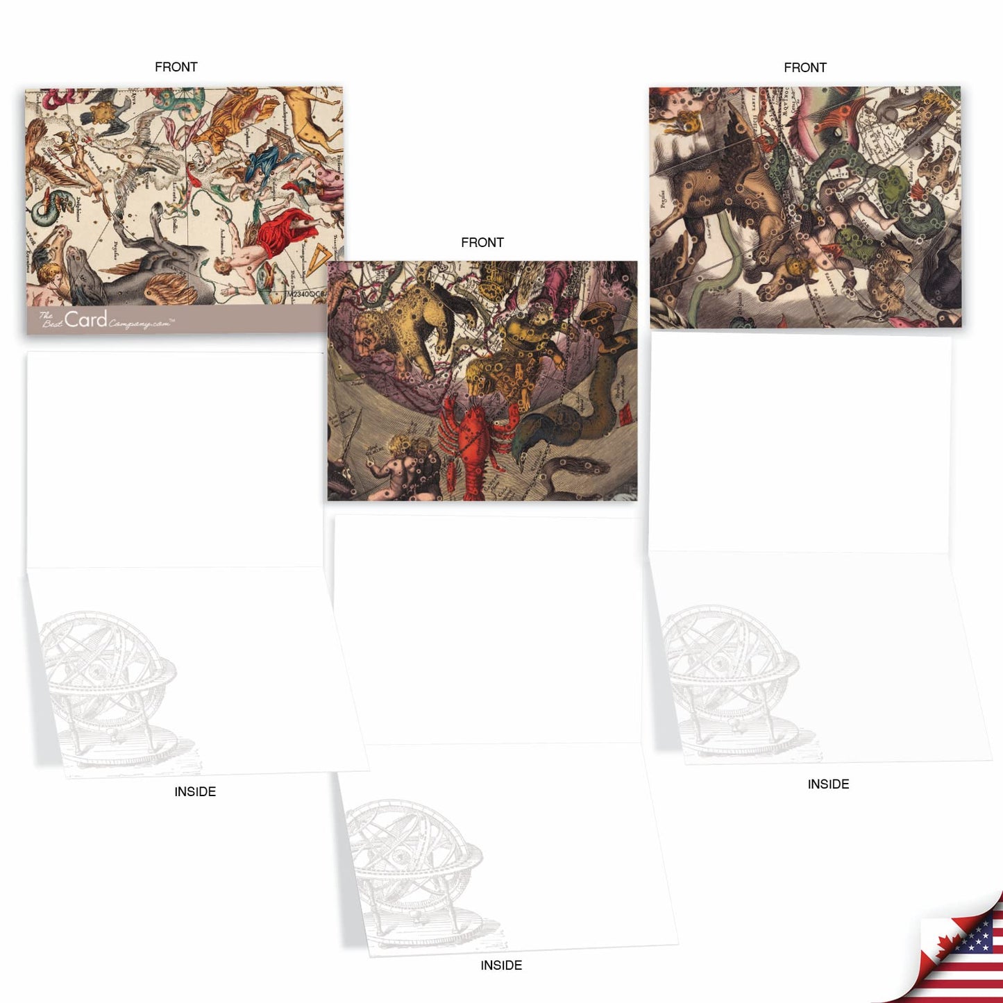 The Best Card Company - 10 Retro Blank Cards with Envelopes (4 x 5.12 Inch) - Artistic Boxed Assortment, Vintage Note Cards - Parisian Postcards M2355OCB