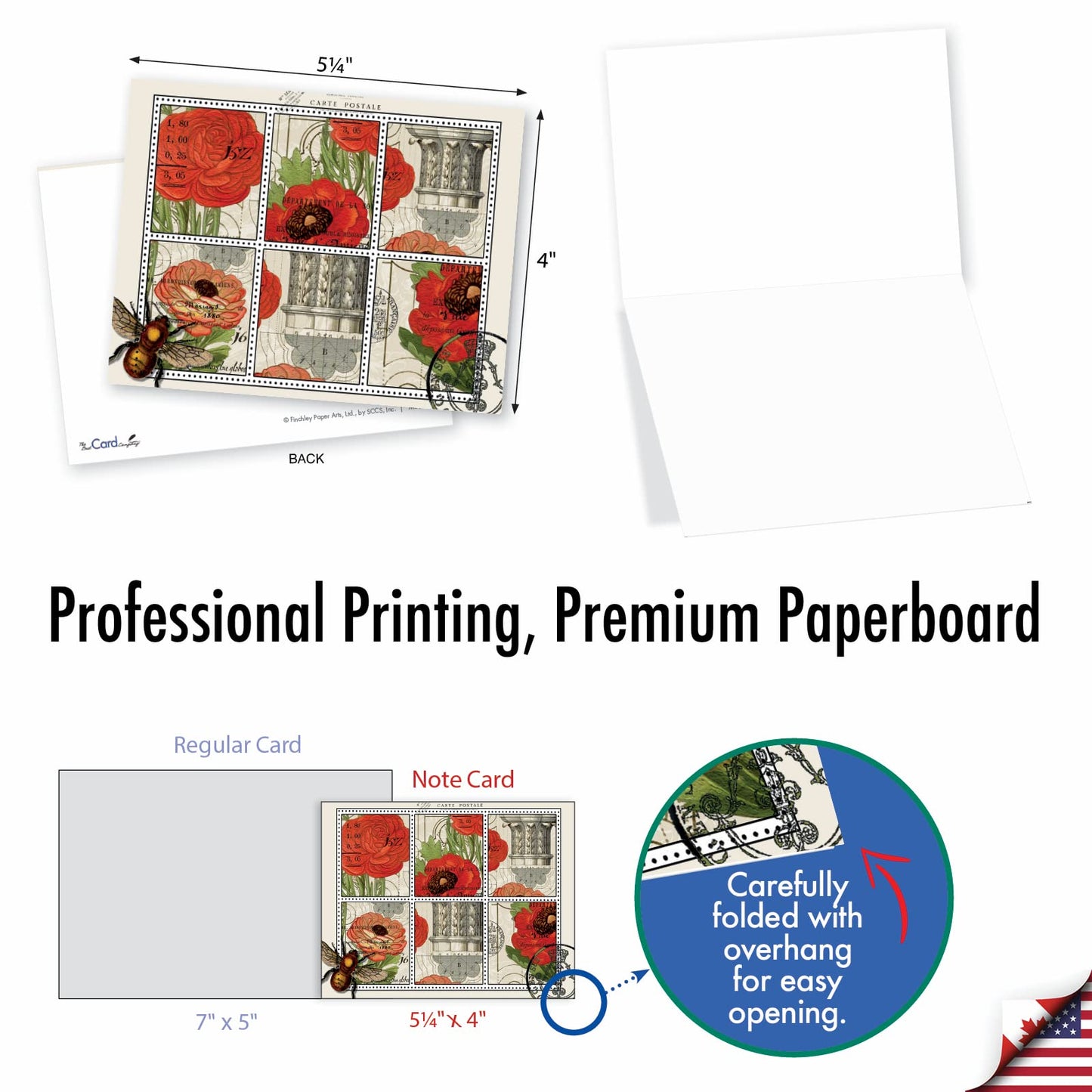 The Best Card Company - 10 Retro Blank Cards with Envelopes (4 x 5.12 Inch) - Artistic Boxed Assortment, Vintage Note Cards - Parisian Postcards M2355OCB