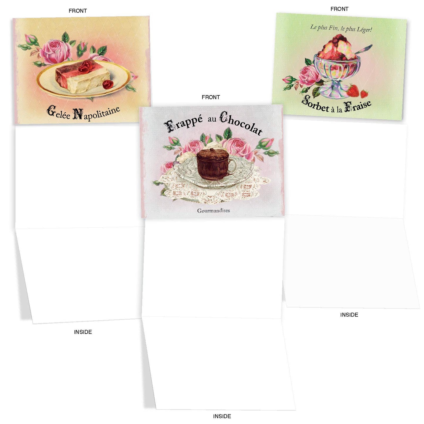 The Best Card Company - 10 Retro Blank Cards with Envelopes (4 x 5.12 Inch) - Artistic Boxed Assortment, Vintage Note Cards - Parisian Postcards M2355OCB