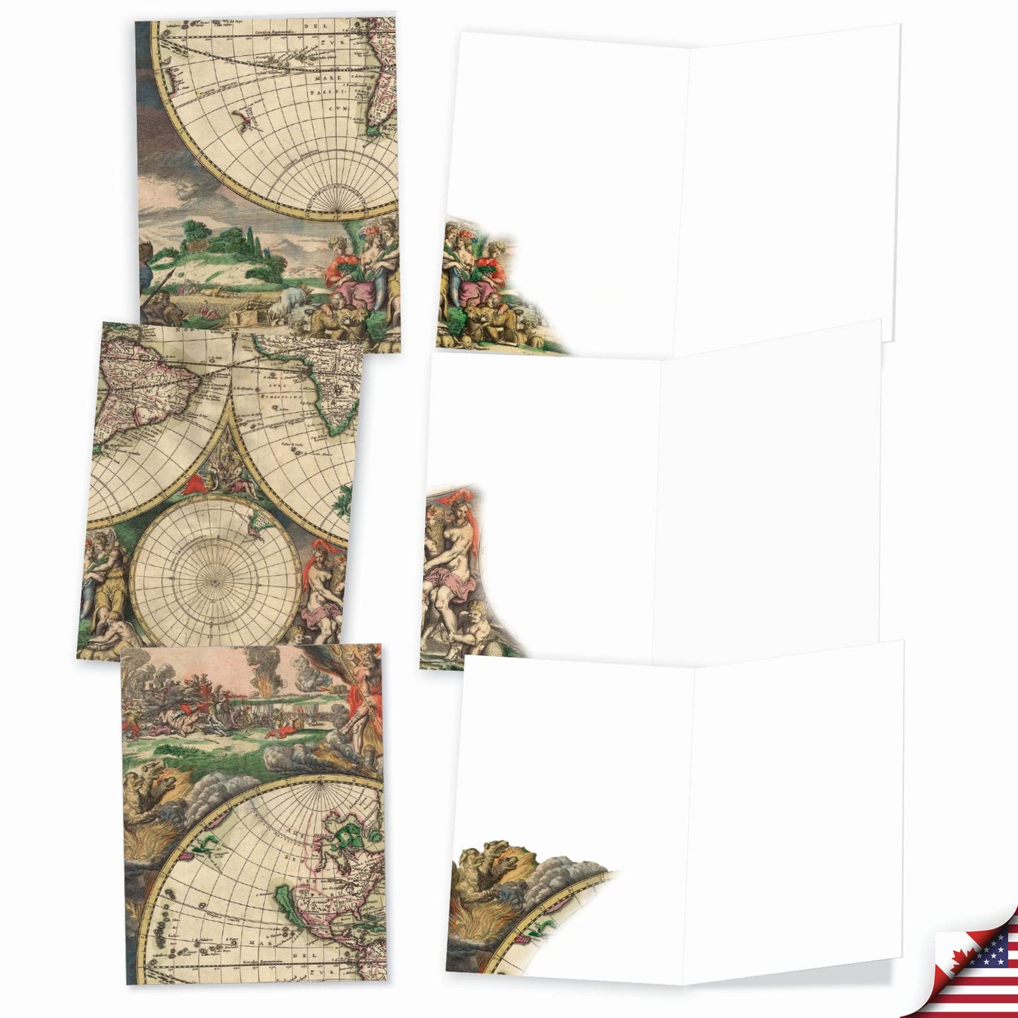 The Best Card Company - 10 Retro Blank Cards with Envelopes (4 x 5.12 Inch) - Artistic Boxed Assortment, Vintage Note Cards - Parisian Postcards M2355OCB