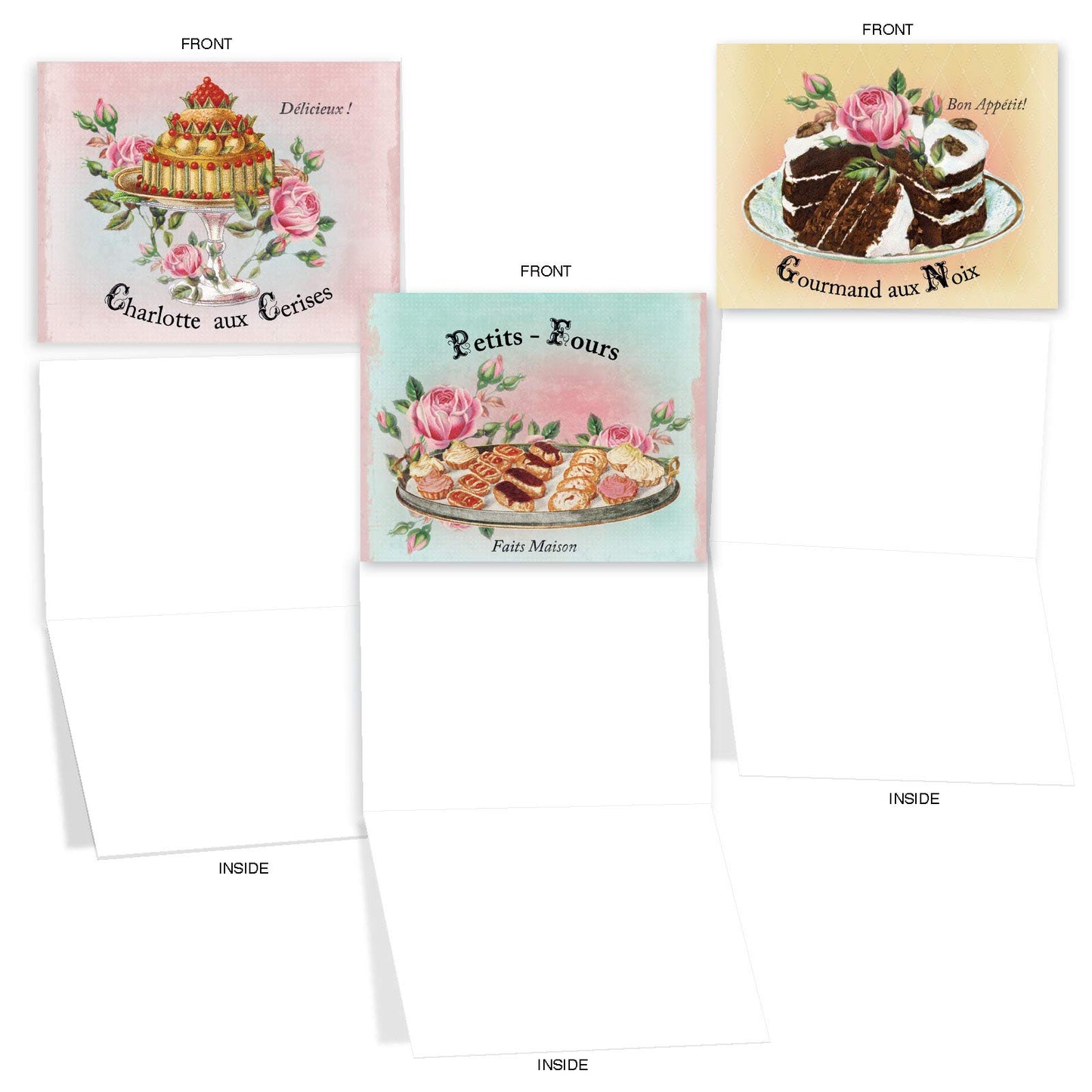 The Best Card Company - 10 Retro Blank Cards with Envelopes (4 x 5.12 Inch) - Artistic Boxed Assortment, Vintage Note Cards - Parisian Postcards M2355OCB