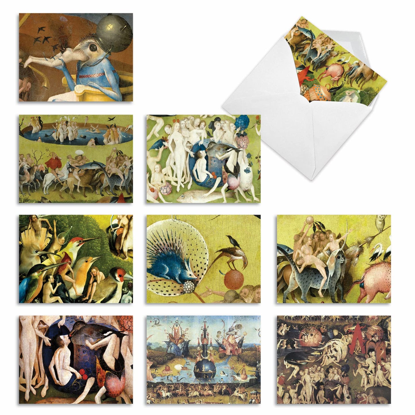 The Best Card Company - 10 Retro Blank Cards with Envelopes (4 x 5.12 Inch) - Artistic Boxed Assortment, Vintage Note Cards - Parisian Postcards M2355OCB