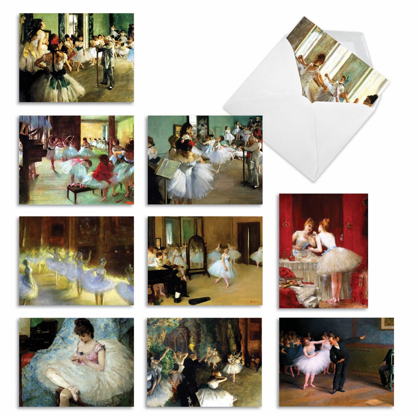 The Best Card Company - 10 Retro Blank Cards with Envelopes (4 x 5.12 Inch) - Artistic Boxed Assortment, Vintage Note Cards - Parisian Postcards M2355OCB