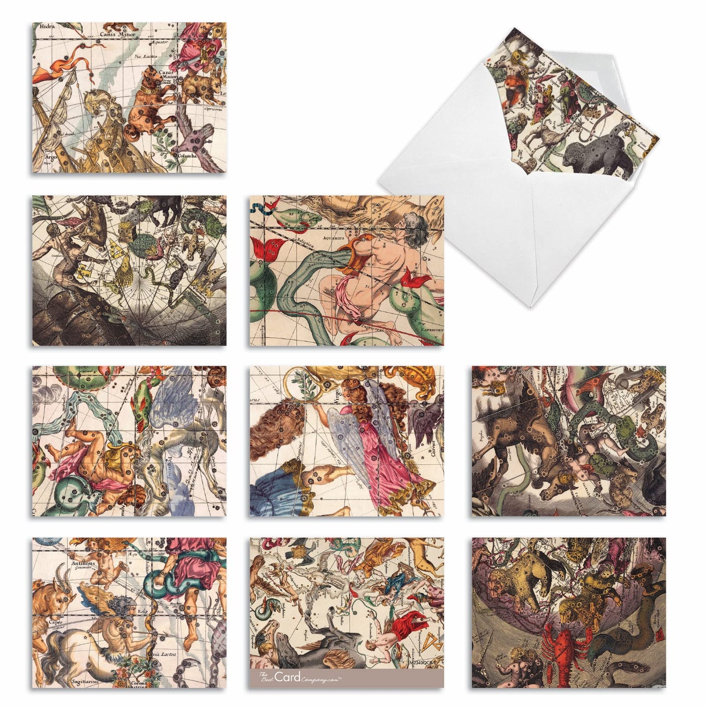 The Best Card Company - 10 Retro Blank Cards with Envelopes (4 x 5.12 Inch) - Artistic Boxed Assortment, Vintage Note Cards - Parisian Postcards M2355OCB